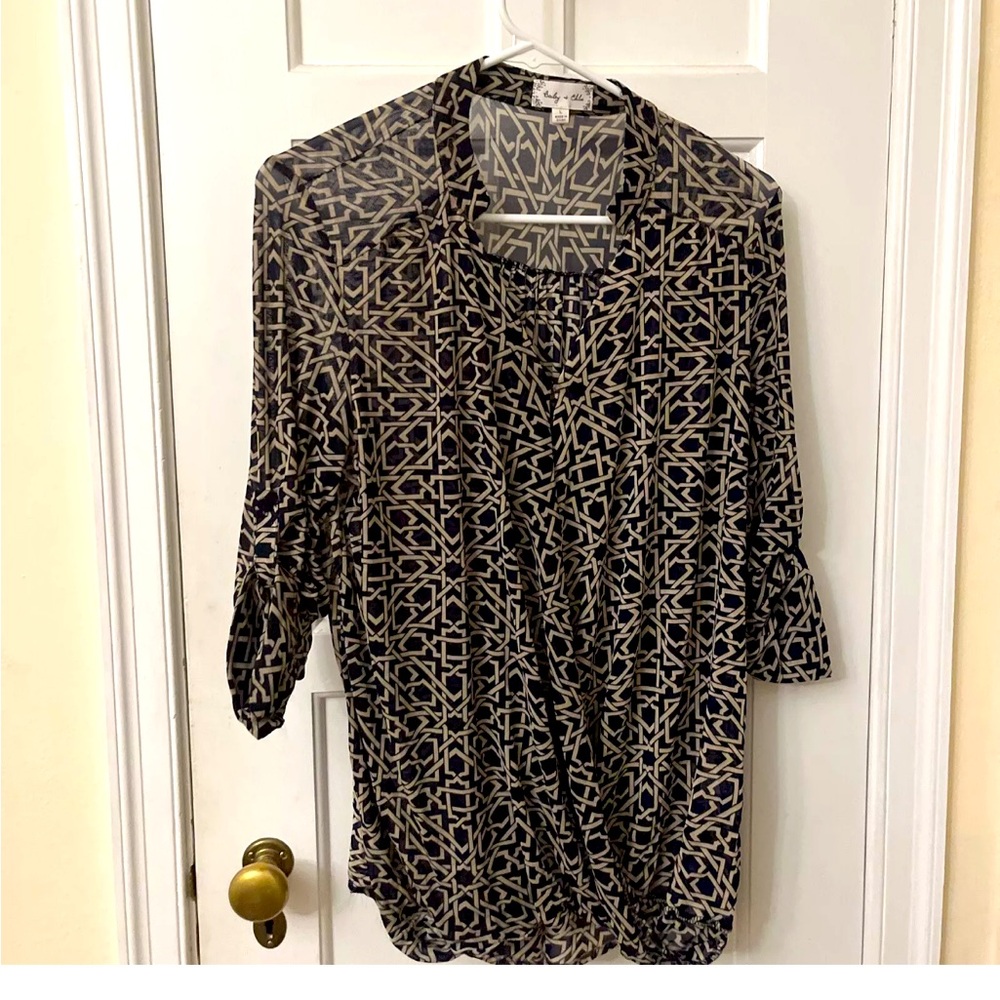 Anthropologie Bailey & Chloe front wrap V neck blouse large